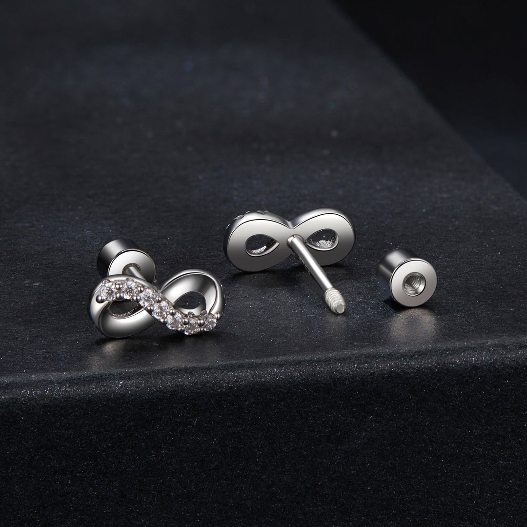 925 Sterling Silver &amp; Moissanite Earrings 0.005ct for Women