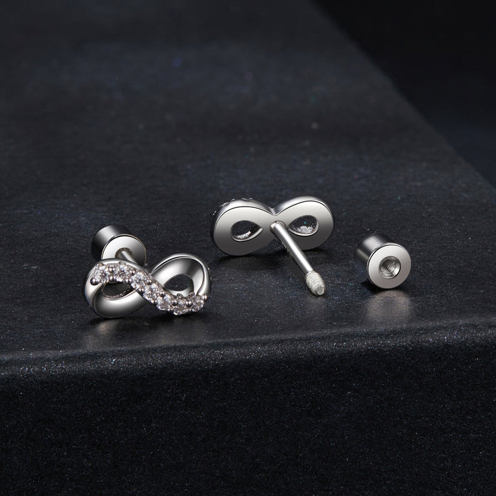 925 Sterling Silver &amp; Moissanite Earrings 0.005ct for Women