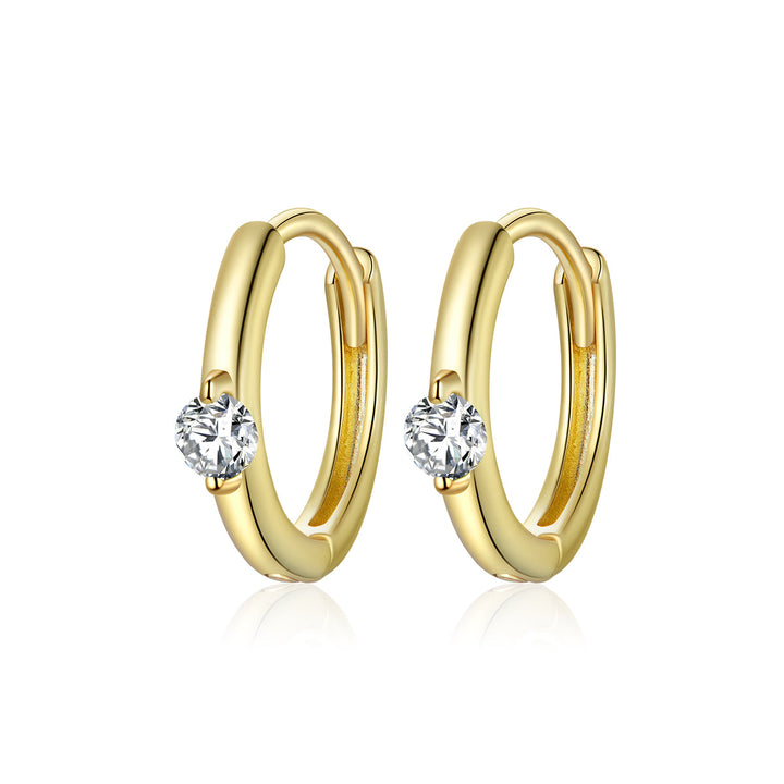 925 Sterling Silver Pavé Setting CZ Gold Plated Earrings for Women