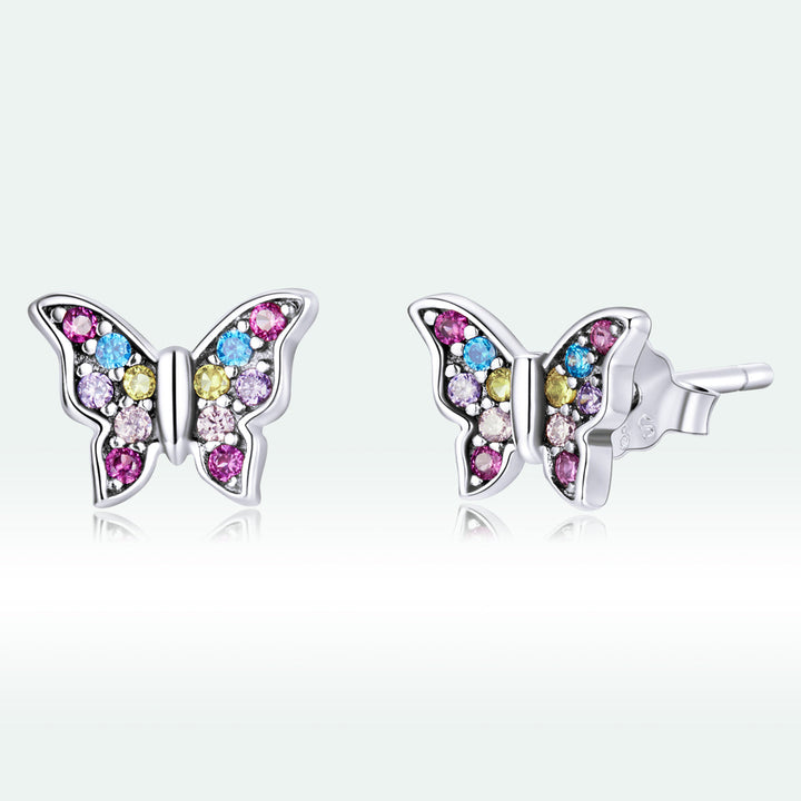 925 Sterling Silver Earrings with Pavé Setting CZ and Oxidized Silver