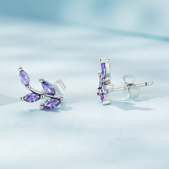 925 Sterling Silver Earrings with CZ and Oxidized Finish - 1.3*0.6cm