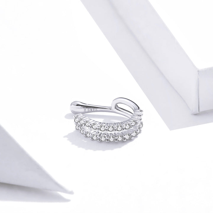 925 Sterling Silver Plated Platinum CZ Earrings