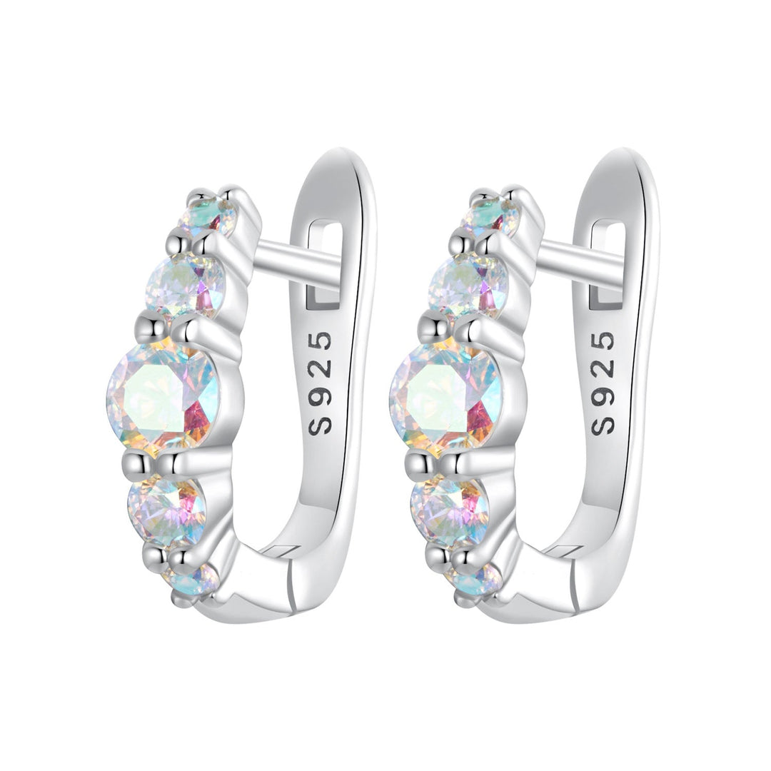 925 Sterling Silver Earrings with CZ in Pavé Setting, 12x3mm, for Women