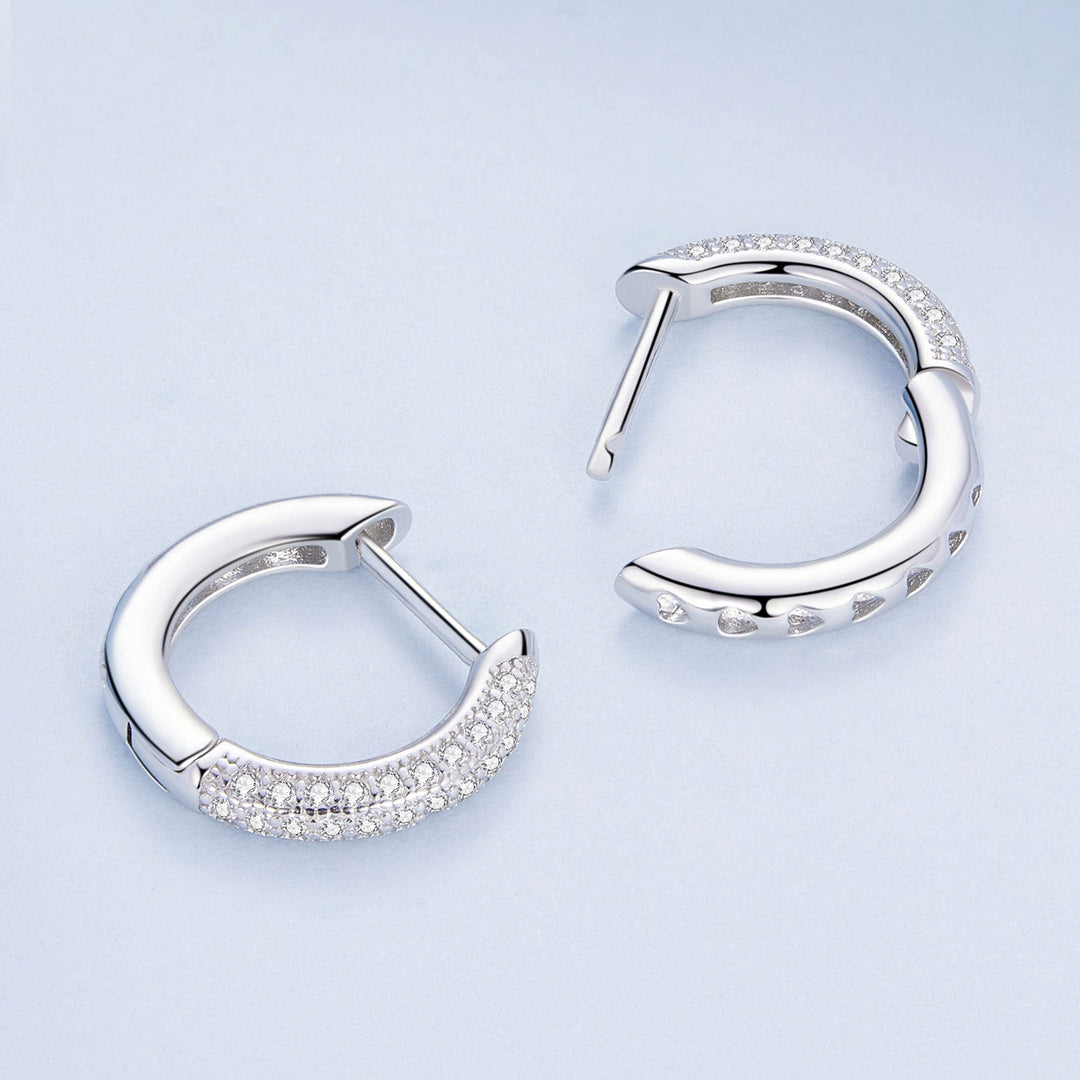 925 Sterling Silver Pavé Setting CZ Earrings for Women
