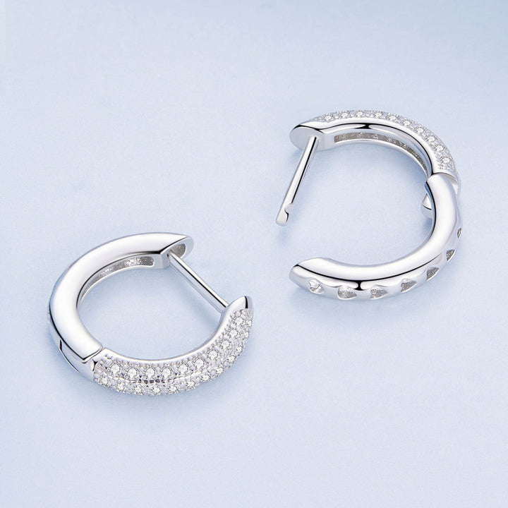 925 Sterling Silver Pavé Setting CZ Earrings for Women