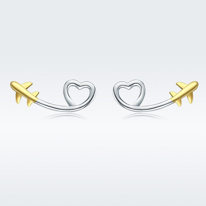 925 Sterling Silver Earrings, 0.6cm, Plated Gold, Plated Platinum for Women