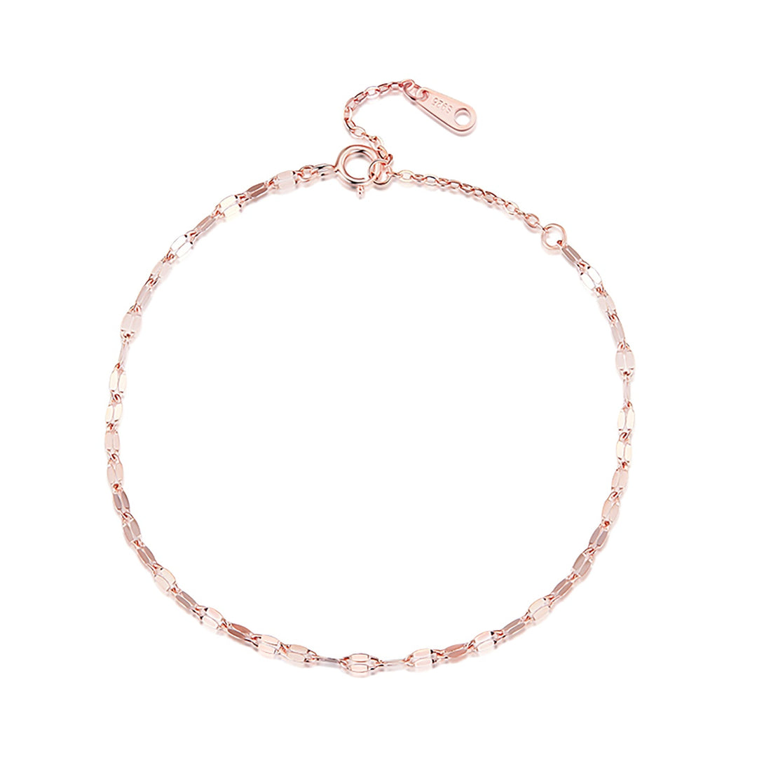 925 Sterling Silver Adjustable Rose Gold Bracelet for Women