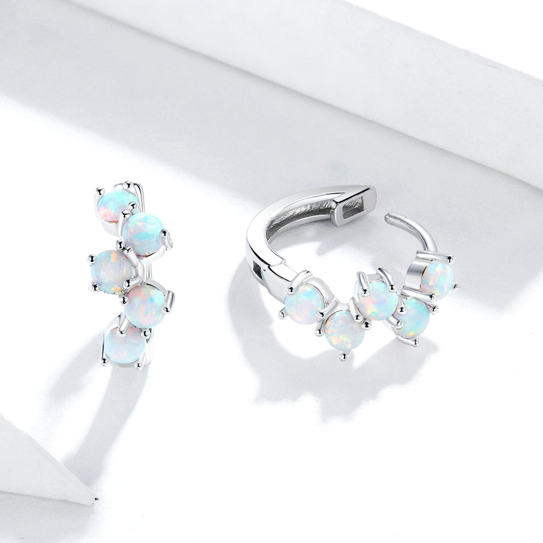 925 Sterling Silver Earrings with Translucent Opal