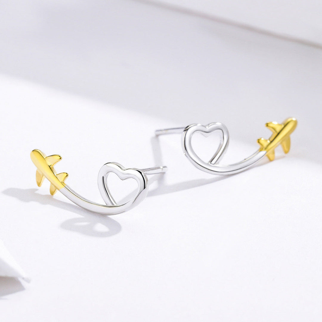 925 Sterling Silver Earrings, 0.6cm, Plated Gold, Plated Platinum for Women