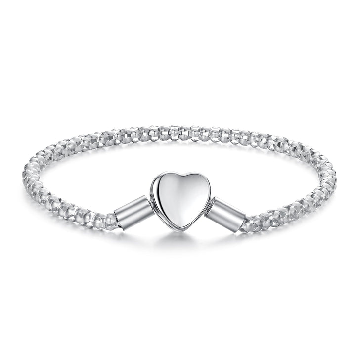 925 Sterling Silver Bracelet 17cm Heart-shaped 1.0cm for Women