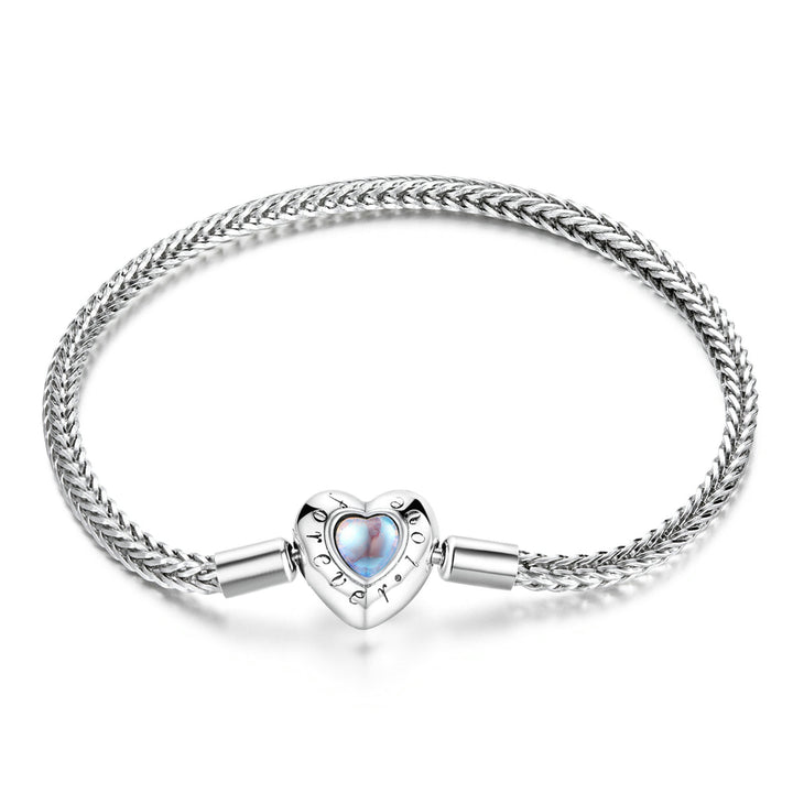 925 Sterling Silver Moonstone Bracelet 17cm for Women