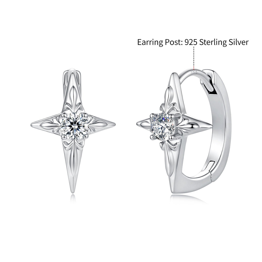 925 Sterling Silver White Gold Plated CZ Pavé 1.5 x 1.0 cm Hoop Earrings for Women
