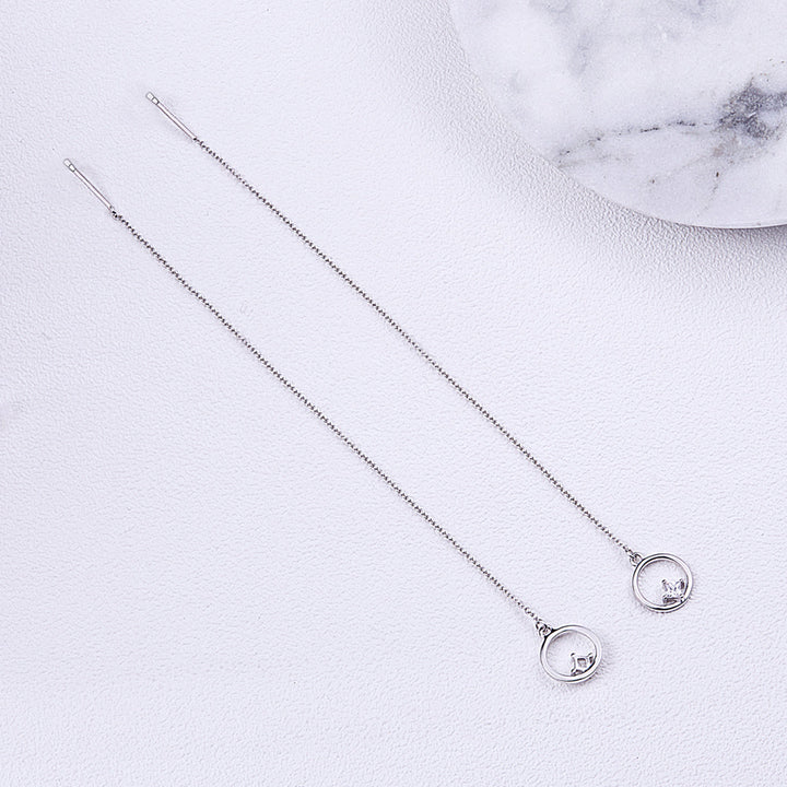 925 Sterling Silver Plated Platinum Pavé Setting CZ Earrings for Women
