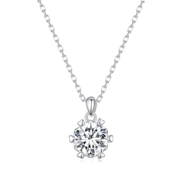 925 Sterling Silver Moissanite Necklace 39cm+5cm Length for Women