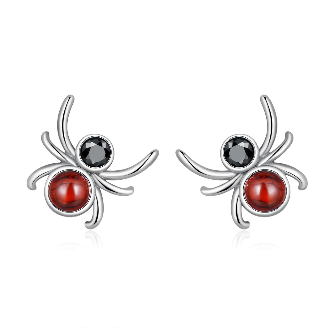925 Sterling Silver Earrings with Pavé Setting CZ and Transparent Glass