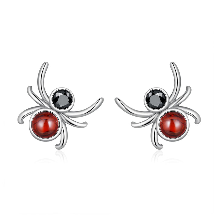 925 Sterling Silver Earrings with Pavé Setting CZ and Transparent Glass