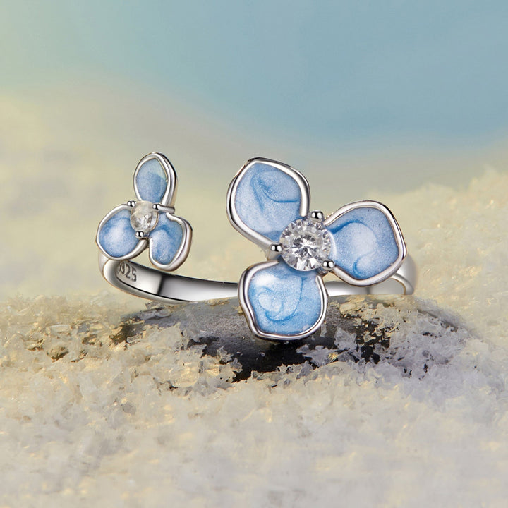 925 Sterling Silver Ring with Enamel Process and Pavé CZ - Stylish &amp; Elegant Design for Women