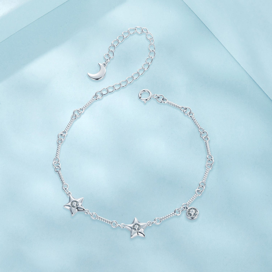 925 Sterling Silver White Gold Plated CZ Bracelet for Women