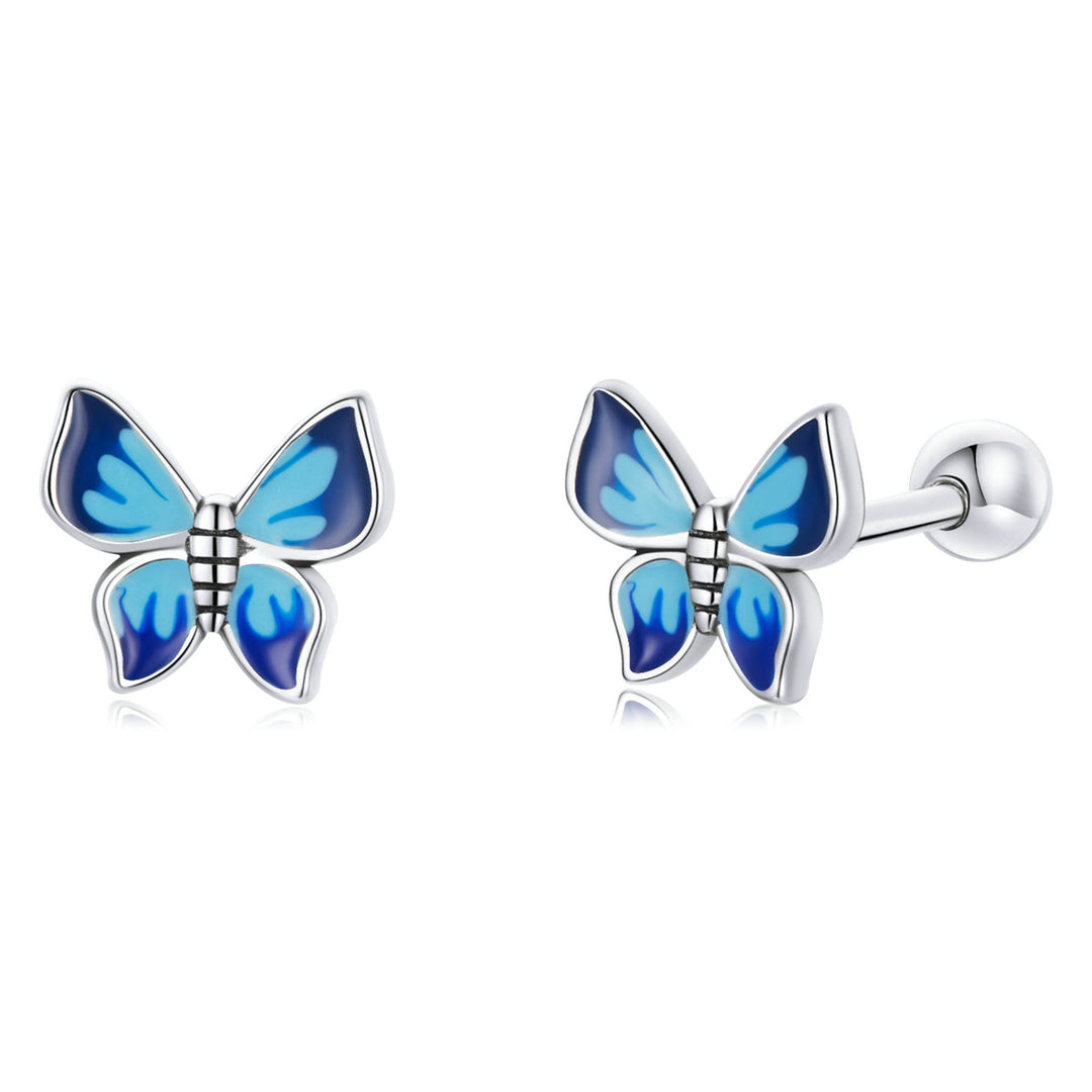 S925 Sterling Silver Enamel Oxidized Earrings for Women