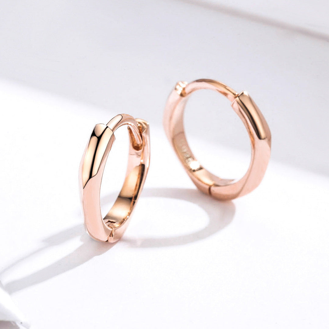 S925 Sterling Silver Plated Rose Gold Earrings