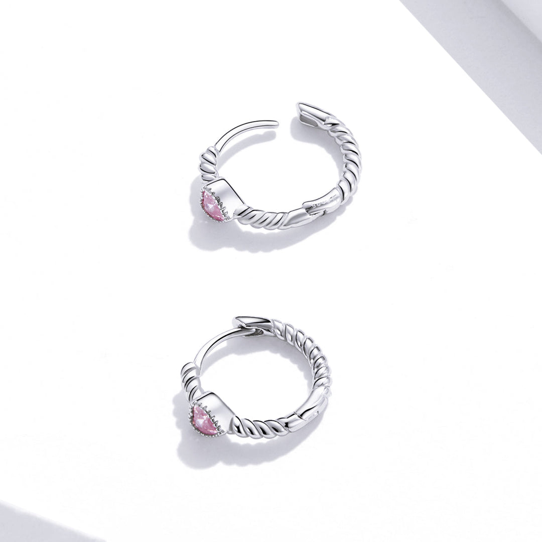 925 Sterling Silver CZ Earrings with Pavé Setting 1.3cm for Women