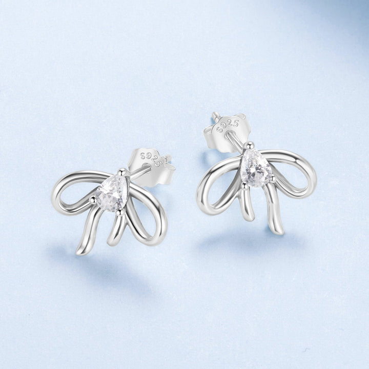 925 Sterling Silver Earrings with Pavé Setting &amp; Oxidized Finish