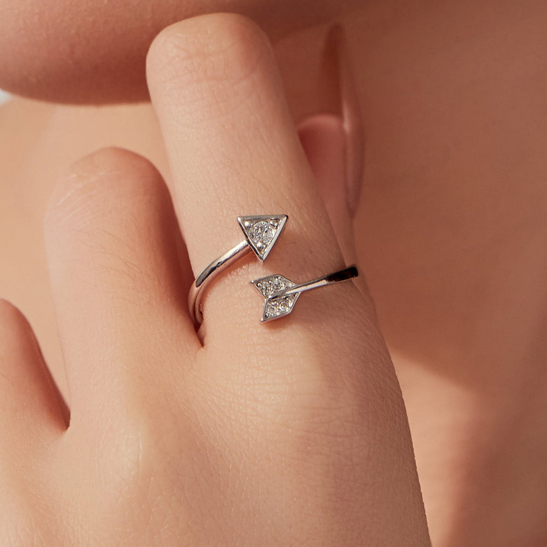 925 Sterling Silver White Gold Plated Pavé CZ Rings for Women