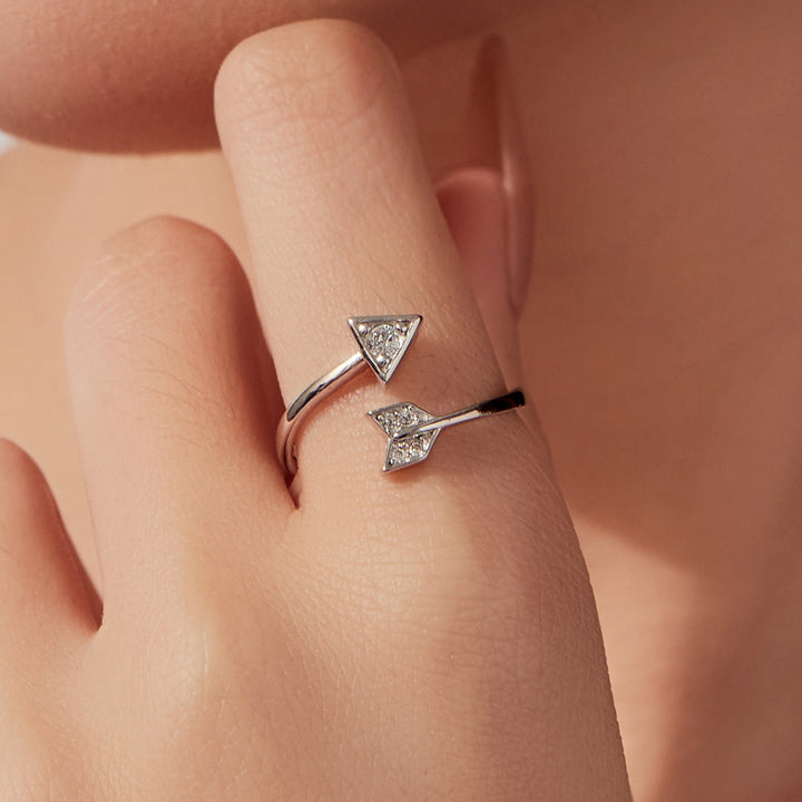 925 Sterling Silver White Gold Plated Pavé CZ Rings for Women