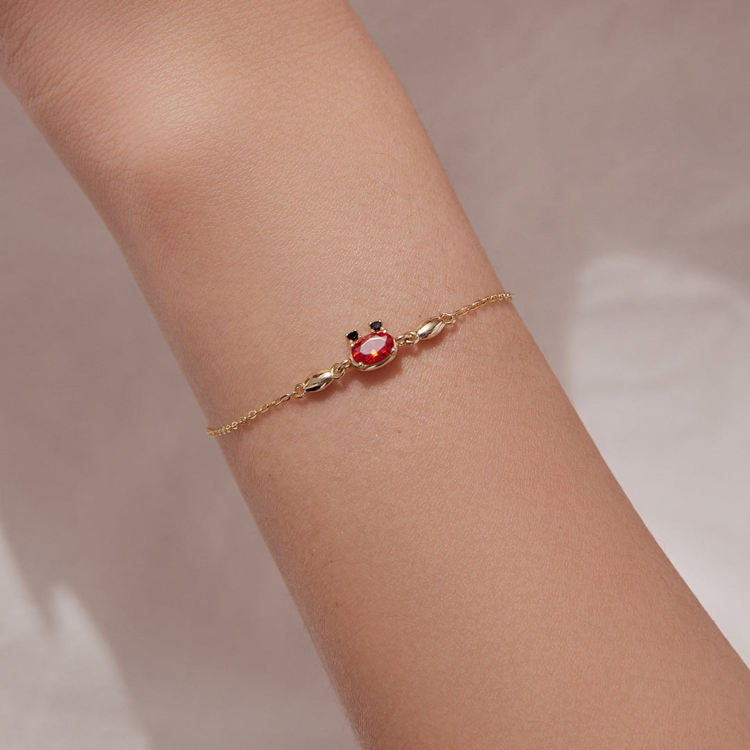 925 Sterling Silver Gold Plated CZ Bracelet 15+6cm for Women