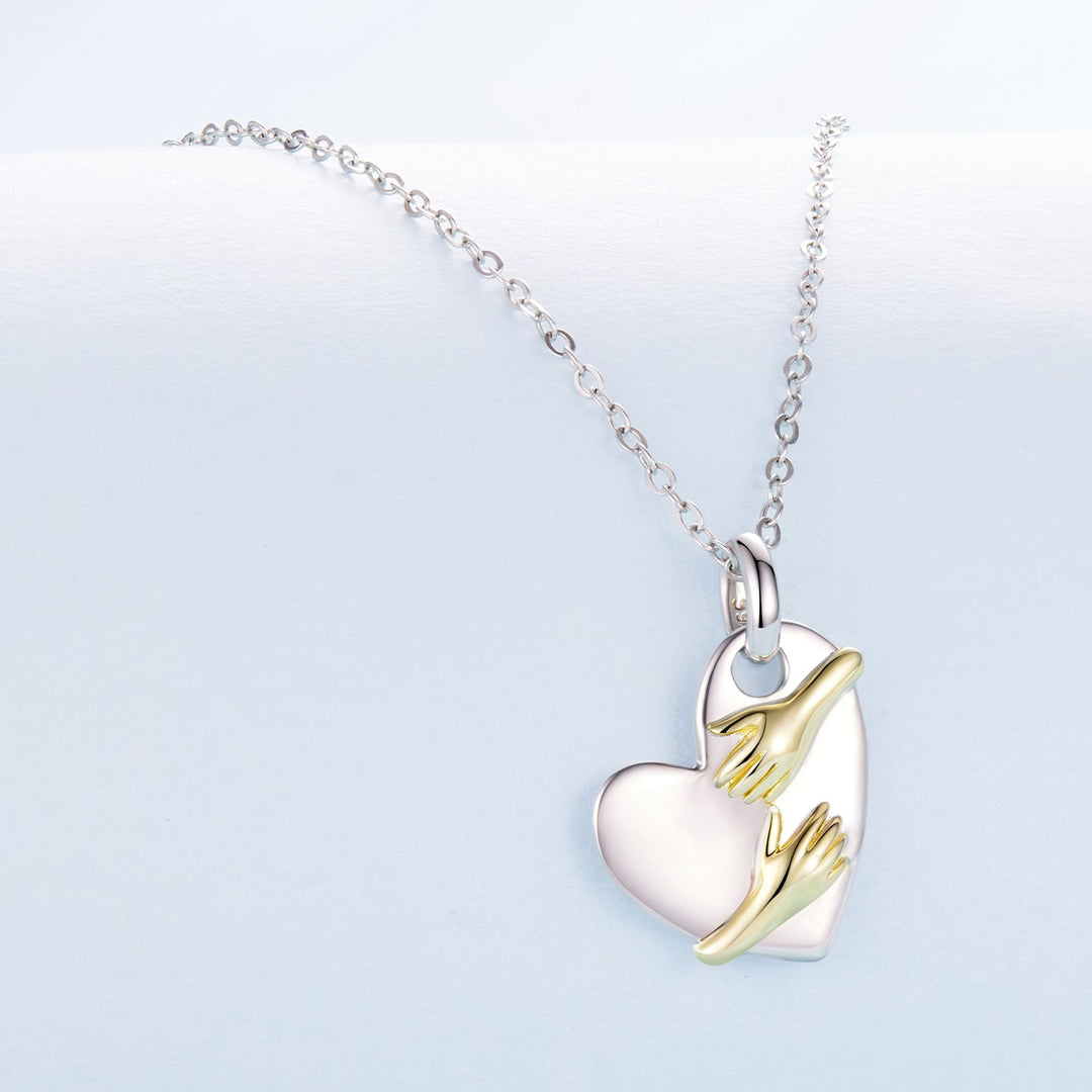 925 Sterling Silver + Plated White Gold + Plated Gold 1.8*1.2cm Necklace for Women