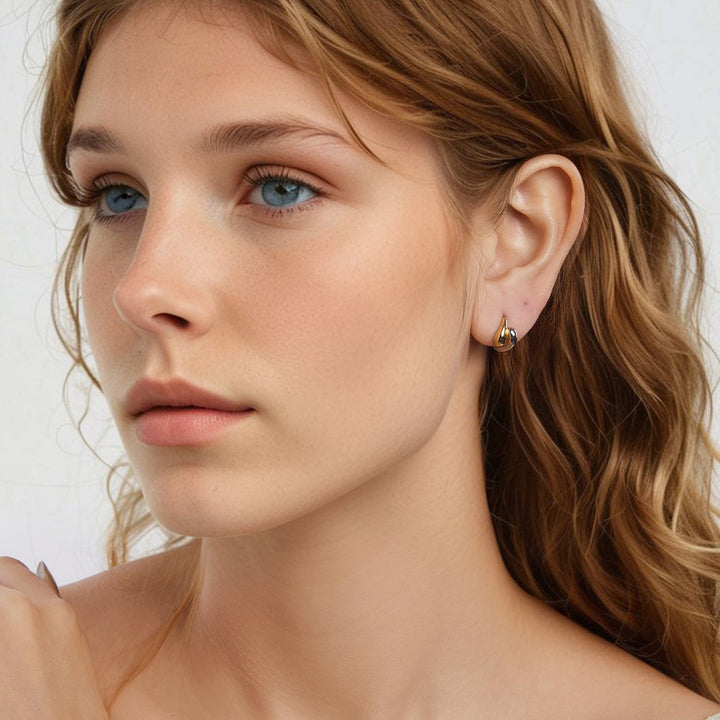925 Sterling Silver &amp; Plated Gold &amp; Plated White Gold Earrings