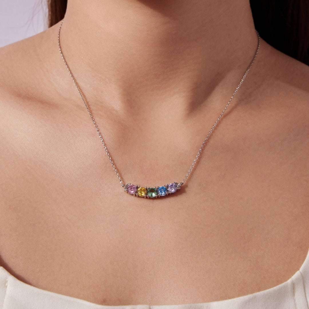 925 Sterling Silver White Gold Plated 40+5cm Necklace with Pavé Setting CZ for Women