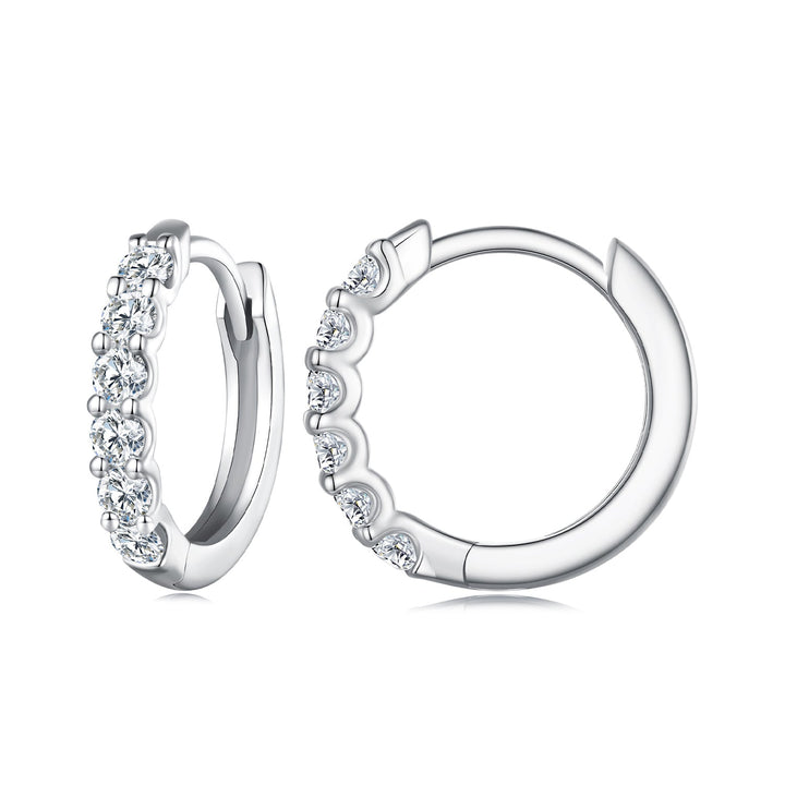 925 Sterling Silver 2.0mm Moissanite Earrings for Women