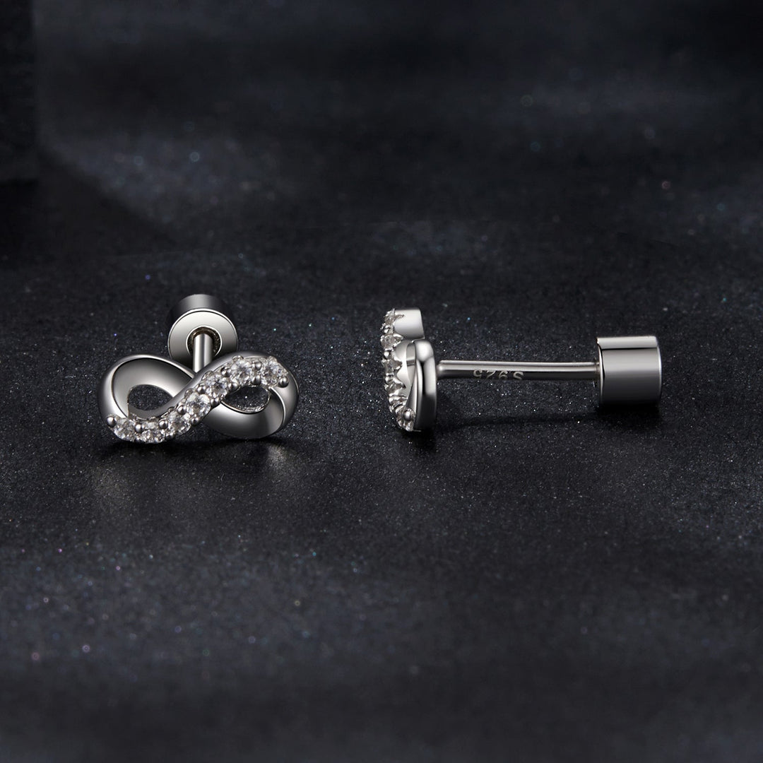 925 Sterling Silver &amp; Moissanite Earrings 0.005ct for Women