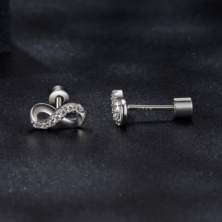 925 Sterling Silver &amp; Moissanite Earrings 0.005ct for Women
