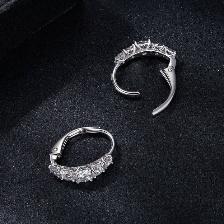 925 Sterling Silver Moissanite Earrings 13*4mm for Women