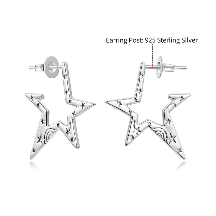 925 Sterling Silver White Gold Plated 2.3 cm Copper Earrings for Women