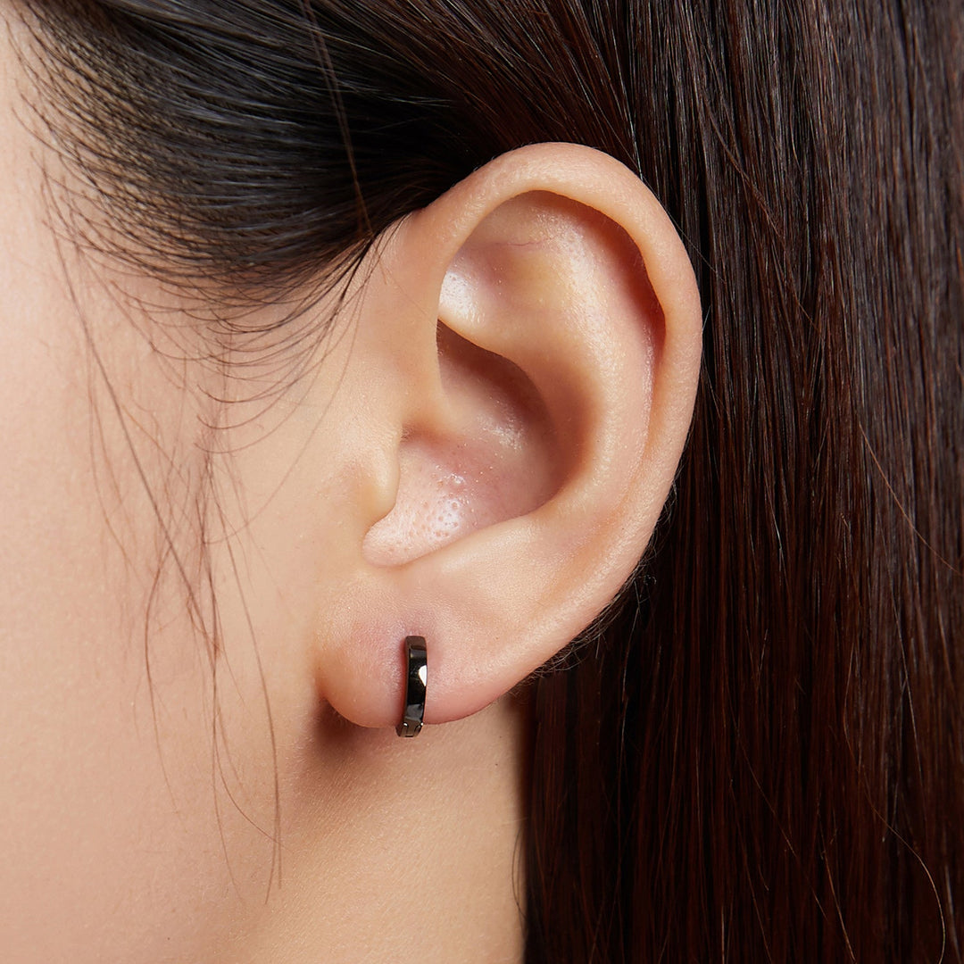 925 Sterling Silver &amp; Plated Black Gold Earrings