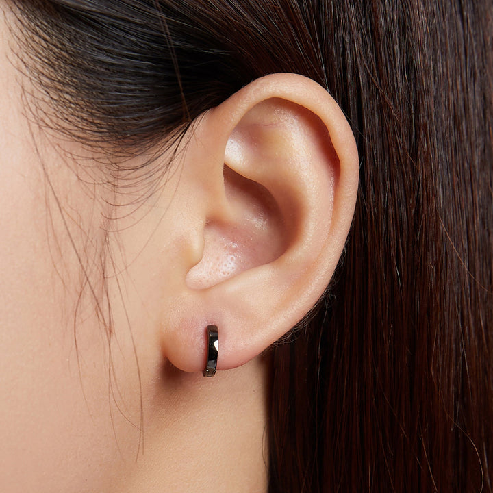 925 Sterling Silver &amp; Plated Black Gold Earrings