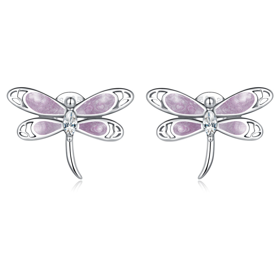 925 Sterling Silver Enamel Process Earrings with Pavé Setting CZ for Women