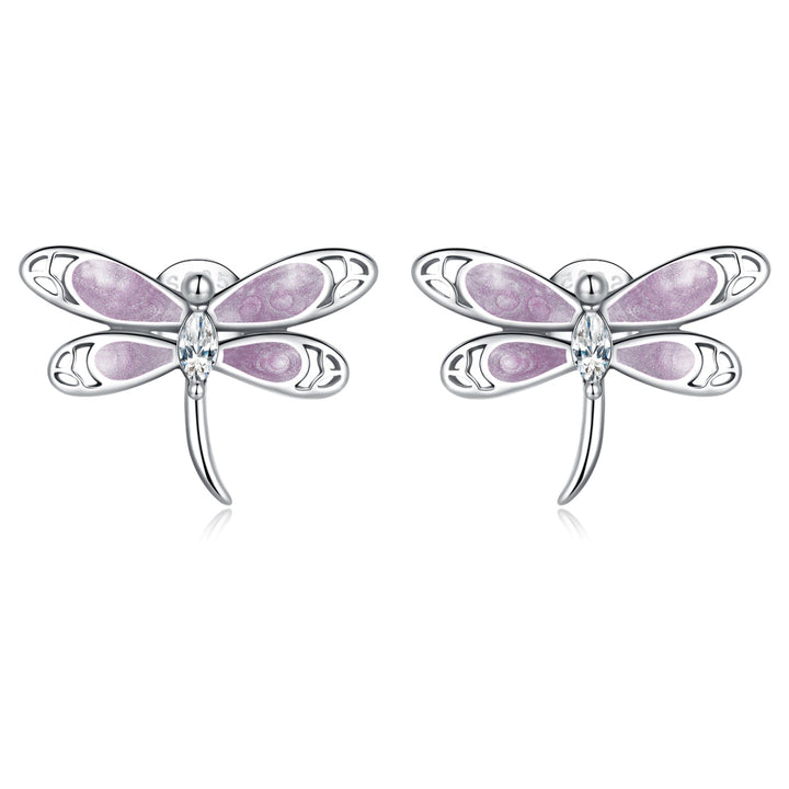 925 Sterling Silver Enamel Process Earrings with Pavé Setting CZ for Women
