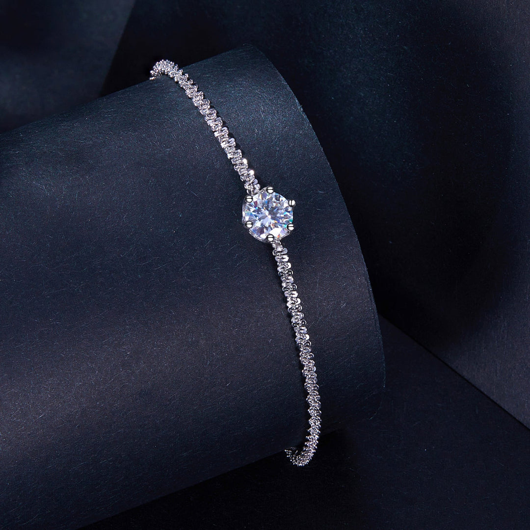 925 Sterling Silver 1 Carat Moissanite Bracelet for Women