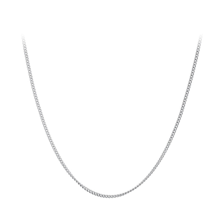 925 Sterling Silver 45S Platinum Plated Necklace for Women - 400mm Length, 0.8mm Thickness