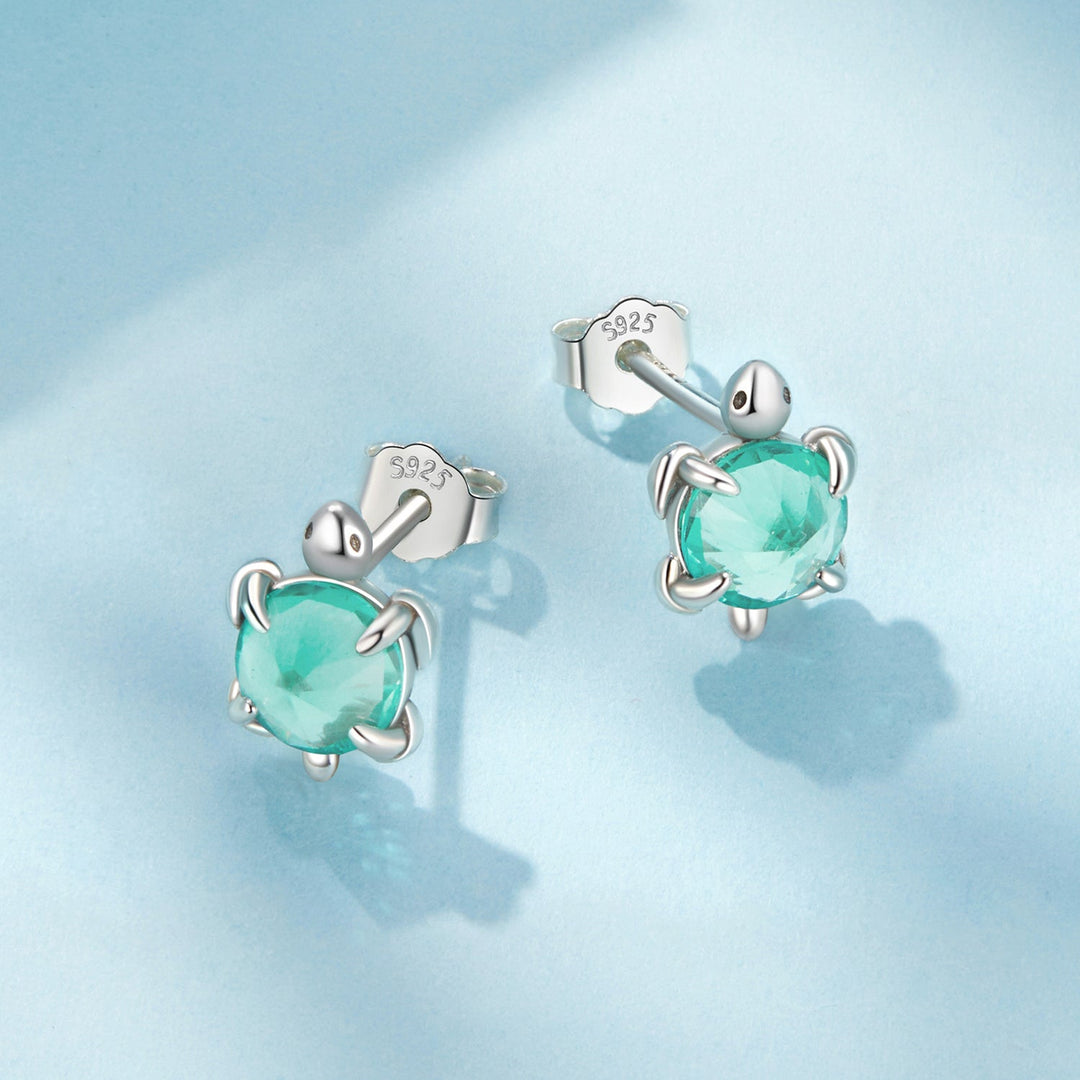 925 Sterling Silver Earrings with Transparent Glass and Oxidized Finish for Women