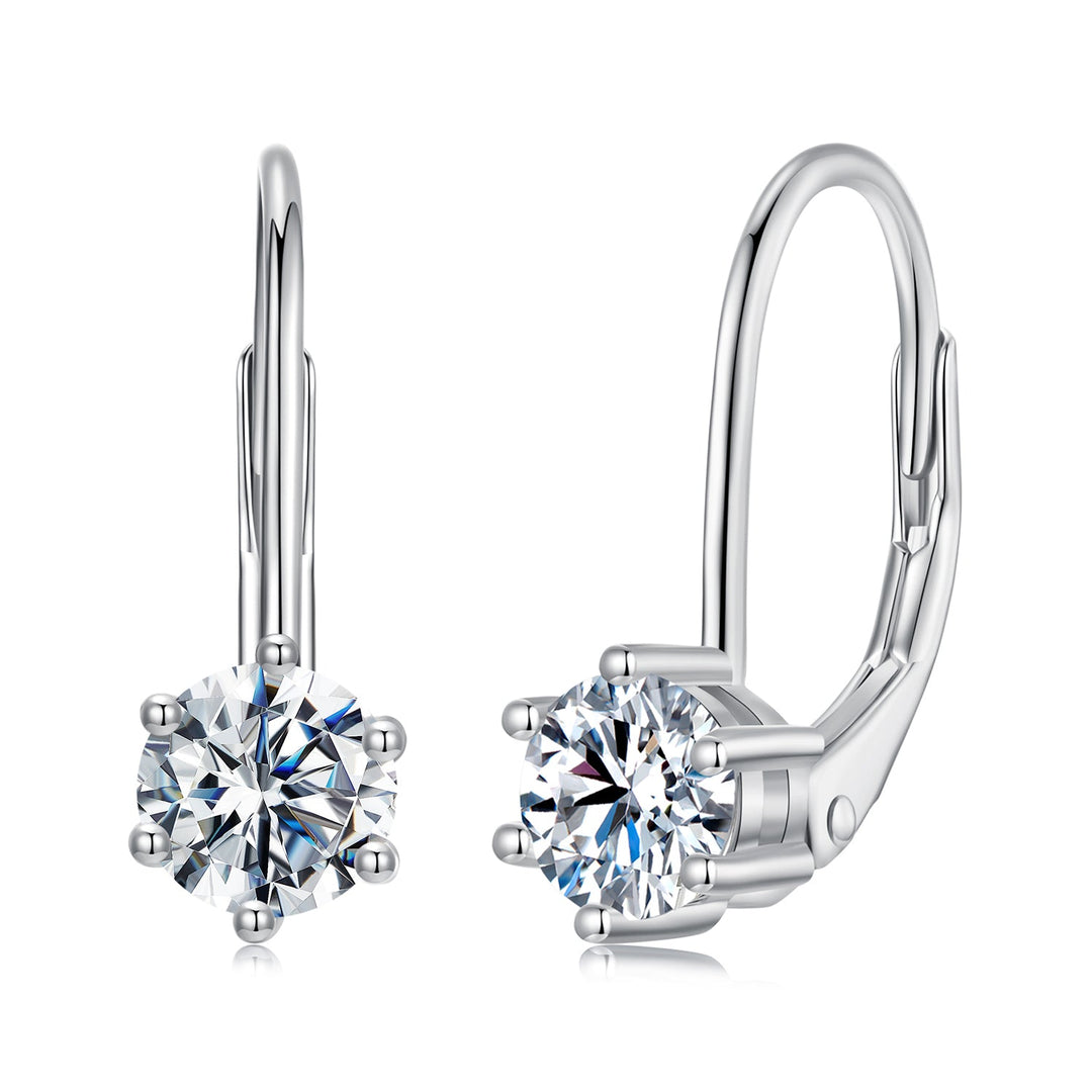 925 Sterling Silver 0.5 Carat Moissanite Earrings for Women