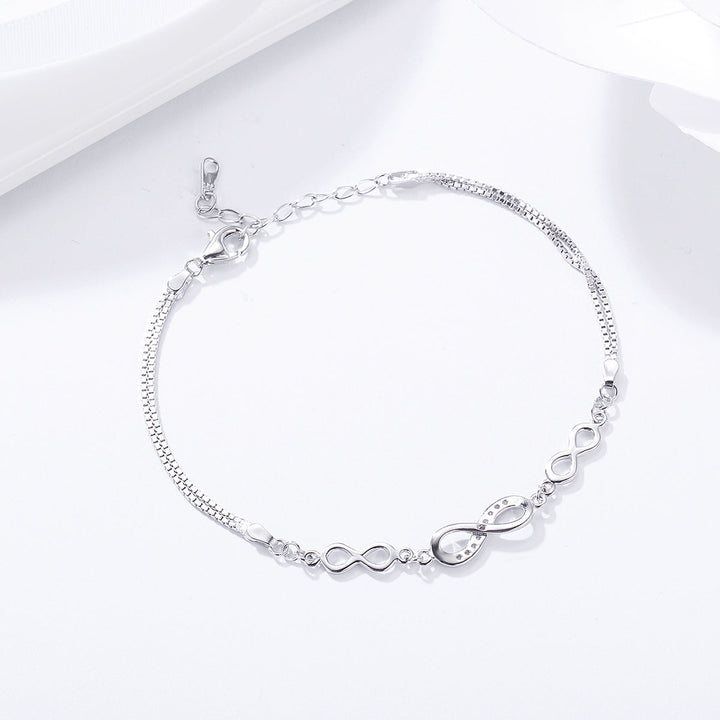 925 Sterling Silver Bracelet 22CM for Women