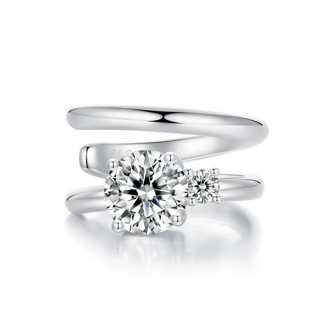 925 Sterling Silver 5mm Moissanite Earrings for Women, 13x8mm, White Gold Plated