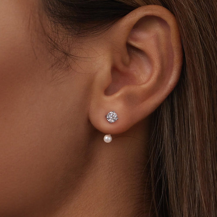 925 Sterling Silver 0.50 Carat Moissanite Earrings for Women