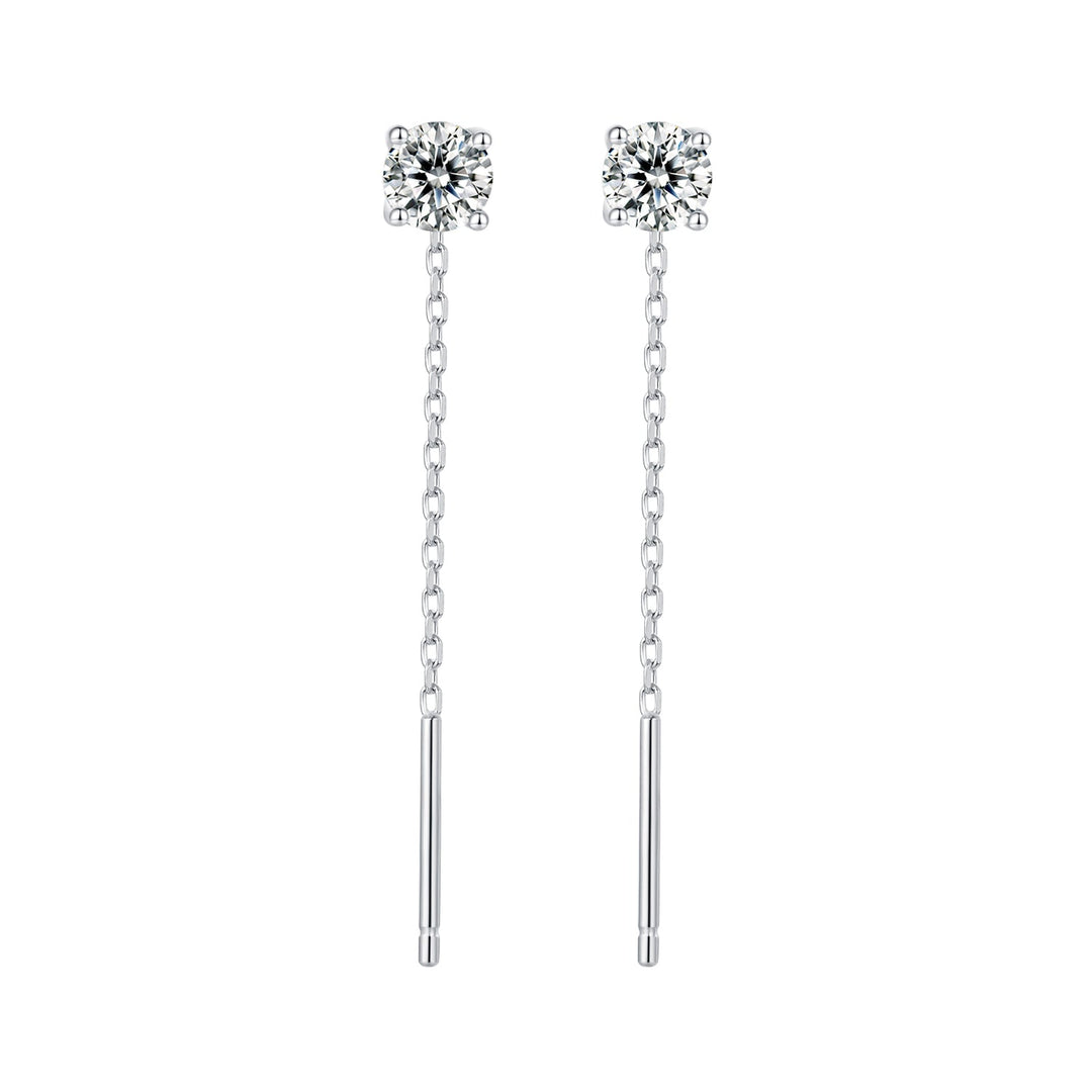 925 Sterling Silver 4.0 Carat Moissanite Earrings for Women