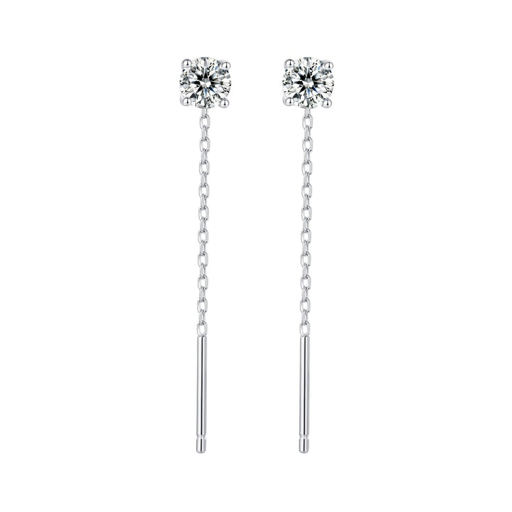 925 Sterling Silver 4.0 Carat Moissanite Earrings for Women